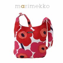 【マリメッコmarimekko／新品】CLOVER PIENI UNIKKO／クローバーショルダーバッグレディース／042630 001／レッド花柄／MR000206_画像1