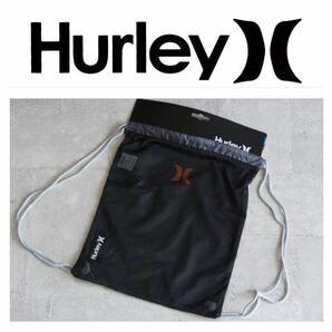 【Hurley ハーレー ／未使用】ROLL CINCH SACK 巾着メッシュ プール マリンバッグ／HZQ014063NS／グレー ブラック／2W000045の画像1