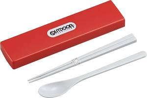  Outdoor Products discount cover combination ( red ) chopsticks & spoon dishwasher correspondence made in Japan OUTDOOR PRODUCTS.. present lunch 