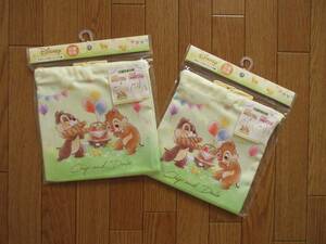  Disney chip & Dale Flat pouch 2 pieces set anti-bacterial * deodorization specification inside pocket & loop attaching pouch case 