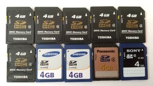 10枚セット SDHCカード 4GB SDカード　used ジャンク扱い　