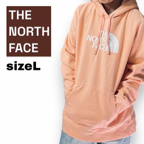 THE NORTH FACE ノースフェイス パーカー スウェット プルオーバー フーディー ピンク 古着 L