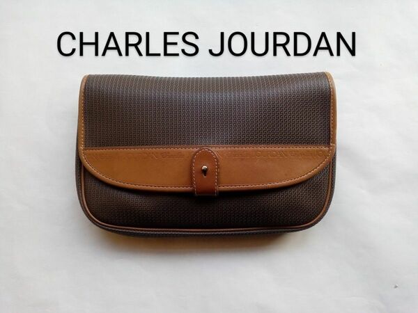 CHARLES JOURDAN　Actif Paris　シャルルジョルダン　セカンドバック　クラッチバッグ　レザー　茶 【美品】