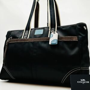 1円～【入手困難品】定価10万円 コーチ COACH トートバッグ ビジネスバッグ ブリーフケース A4 2way レザー メンズ レディース ブラック 黒