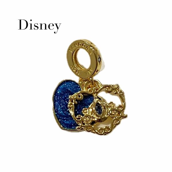 新品 Pandora 【パンドラ】Disney プリンセス ゴールド2連チャーム ハートダブルチャーム