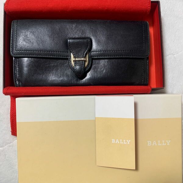 長財布 レザー ブラック　BALLY