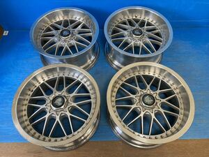 MANARAY SJ825 MESH JAPAN 17インチ 17x8.25J +14 114.3/5H 中古4本 マナレイ 希少 深リム