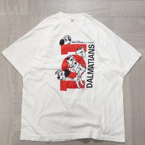 古着 90s Disney ディズニー 101匹わんちゃん Tシャツ トップス メンズXL ホワイト USA製 シングルステッチ