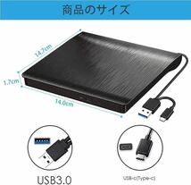 USB デスクトップパソコン CD DVDドライブ 外付け 静音 軽量 USB3.0超高速転送・極速読取 プレーヤー コンパクト バスパワー 薄型 type-c_画像8