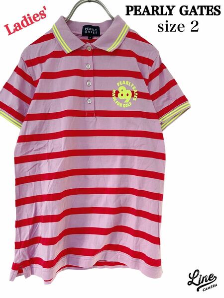 PG パーリーゲイツ　ポロシャツ　レディース2 Lサイズ　半袖シャツ　ゴルフ
