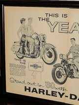 1960年 USA 60s 洋書雑誌広告 額装品 Harley Davidson デュオグライド FL FLH スポーツスター H CH トッパー / 店舗 ガレージ 看板(A3size)_画像2