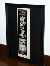 1969年 USA 60s 洋書雑誌広告 額装品 Wolf's Head Motor Oil ウルフズヘッド (A4size) / 検索用 店舗 ガレージ 看板 ディスプレイ AD 装飾_画像1