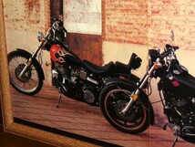 1980年 USA 洋書雑誌記事 額装品 Harley Davidson FXB Sturgis + FXWG Wide Glide (A3size) / 検索用 店舗 看板 ガレージ ディスプレイ AD_画像4