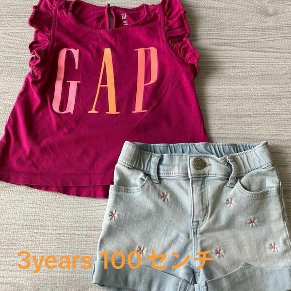 GAP 3years 100センチ　女の子 ショートパンツ Tシャツ　セット
