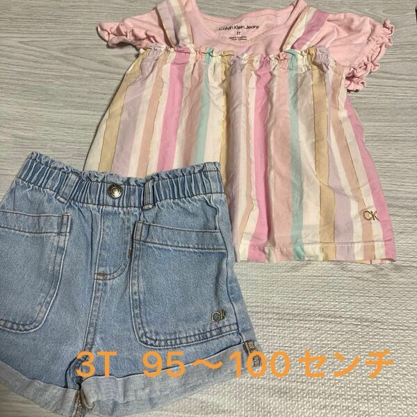 Calvin Klein Jeans 3T ショートパンツ トップス　3点セット