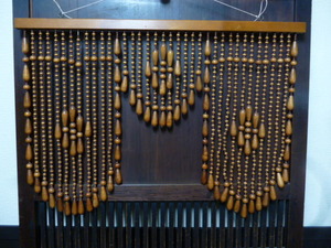 昭和レトロ　珠のれん 木製 アンティーク インテリア ディスプレイ 什器 