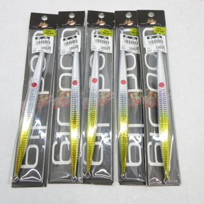 s22168-ty 【送料950円】未使用★計11個 GOD Jig 200g 緑夜光 間色条紋×3、銀色/金色×5 他 ルアー 釣具 [125-240318]の画像2