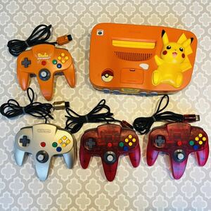 ピカチュウ Nintendo 64 本体 コントローラー ポケモン 任天堂 ニンテンドー オレンジ イエロー 動作確認済み