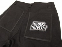 k6557：NINETY NINETY/9090 × over print Cargo Pants カーゴパンツ L ワイドパンツ 黒ブラック レディース/メンズ：5_画像4