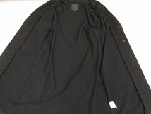 k6579：日本製！Magine(マージン) リネン綿麻 ジャケット 48 ロングカーディガン 黒ブラック/メンズ：5_画像3