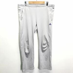 ☆スポーツに☆【adidas】 アディダス トラックパンツ CLIMALITE ジャージ ランニング ウォーキング ジム 筋トレ グレー メンズ L /Y5281ii