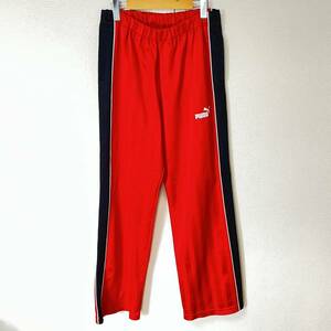  made in Japan [PUMA] Puma truck pants jersey Logo embroidery shadow stripe sport training Jim red red men's O/Y5469YY