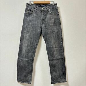 イタリア製◎【ARMANI JEANS】アルマーニジーンズ デニムパンツ ジーンズ ブラック 黒 ボタンフライ イーグル ロゴ パッチ メンズ/Y5658 SS