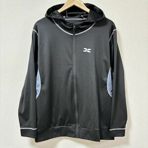 大きいサイズ◎状態良好◎【hoodie】フーディー パーカー ブラック 黒 ジップアップ スポーツ トレーニング メンズ サイズXL/Y5666 SS