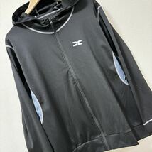 大きいサイズ◎状態良好◎【hoodie】フーディー パーカー ブラック 黒 ジップアップ スポーツ トレーニング メンズ サイズXL/Y5666 SS_画像6