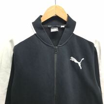 春コーデに！【PUMA】プーマ スウェットブルゾン モノトーン アウター フルジップ スポーツ ワイドシルエット ブラック メンズ XL /Y6776ii_画像4