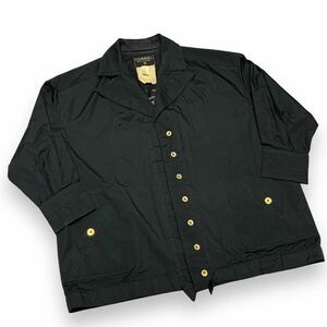国内正規品 CHANEL シャネル Vintage ロゴ 金ボタン ポケット オーバーサイズ シャツ ジャケット ブラック