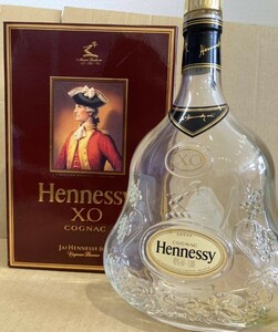 Hennessy ヘネシー　X.O　COGNAC　コニャック　空瓶　箱　蓋付き700ml　空き瓶　空ボトル