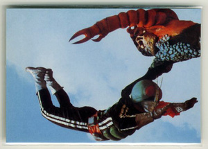 ◆防水対策 厚紙補強 カルビー 仮面ライダーチップスカード（2003 復刻版） 333番 サソリトカゲスとの空中戦 トレカ 即決