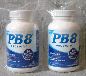 【値下げ処分】PB8 プロバイオティック ●240カプセル(120粒x2個) 乳酸菌5種 ビフィズス菌3種●2粒140億CFU Nutrition Now社