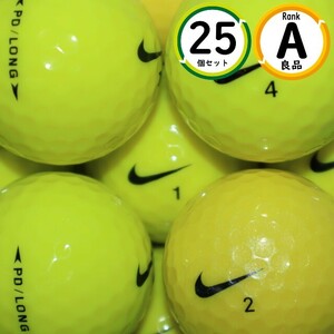 Aランク 25個 ナイキ PD LONG イエロー カラー 良品 パワーディスタンス ロング ロストボール ゴルフボール 送料無料