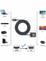 【未使用】Thsucords★編組&金メッキ HDMI - VGAケーブル 1.5M (オス-オス) 720P/1080Pコンピューター、デスクトップ、ノートパソコン★_画像3