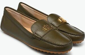 Lauren Ralph Lauren Ralph Lauren 26cm Flat Loafer leather botanik green Gold driving sneakers RRR125