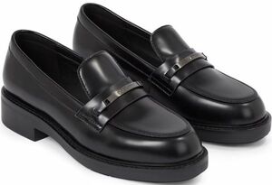 Calvin Klein Calvin Klein 25cm Loafer leather black office formal driving sneakers Flat RRR126