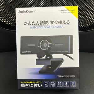 オーム(OHM) 電機AudioComm WEBカメラ マイク付き フルHD 1080P USB給電 軽量 小型 リモート会議 WB-CA200N 03-1674ブラック