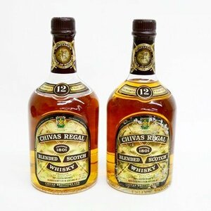 CHIVAS REGAL　シーバスリーガル　12年　スコッチウイスキー　750ml　760ml　43％　2本セット〈O1568〉