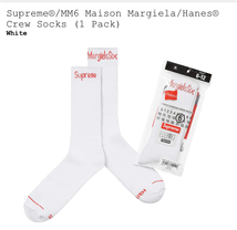 【新品正規】白 / 24ss supreme MM6 Maison Margiela Hanes Crew Socks (1 Pack) / シュプリーム マルジェラ ヘインズ　ソックス_画像1