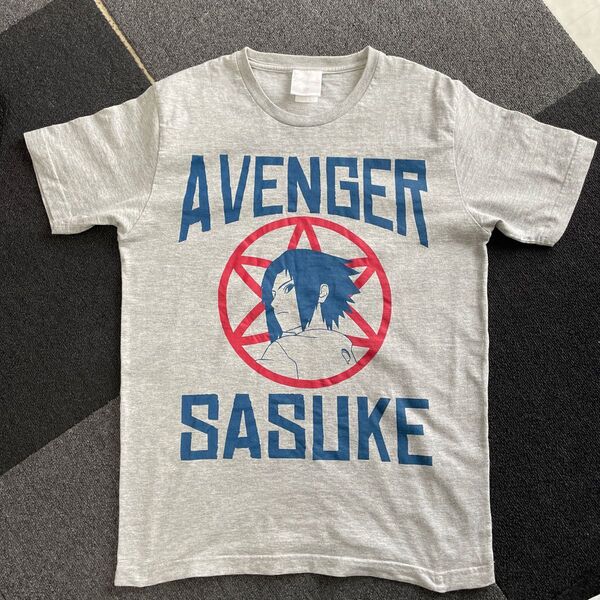 Tシャツ ナルト サスケ NARUTO SASUKE AVENGER サイズL 古着 グレー