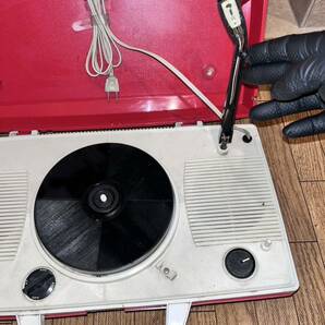 332 HITACHI 日立◇ Stereo Phonograph DPQ-282 ポータブルレコードプレーヤー 昭和レトロ 通電確認のみの画像2
