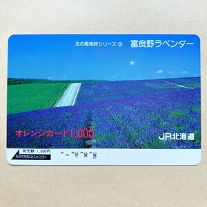 【使用済】 オレンジカード JR北海道 北の風物詩シリーズ③ 富良野ラベンダー