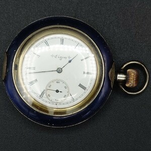 【ヴィンテージ・レトロ】 ELGIN エルギンnatlwatch60 懐中時計 USA 17Jewel 17石 guaranteed sterling 925 FINE 銀 silver 手巻き式