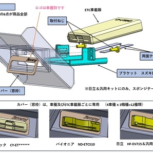 スズキ ハスラー（MR52S、MR92S）の純正ETC位置にパナソニックETC車載器を付けるキット （ETC取付アタッチメント）の画像2
