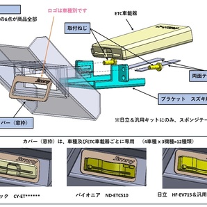 スズキ ジムニー、ジムニーシエラ（JB64W、JB74W）の純正ETC位置にパナソニックETC車載器を取付けるキット（ETC取付アタッチメント）の画像2