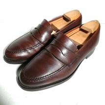 c0159 ★クロケット&ジョーンズ Crockett&Jones★ MAINE コインローファー 6E 24.5~25.0cm 茶 ドレスシューズ ビジネス 革靴 紳士靴 本革_画像1