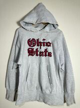 90s vintage champion Reverse weave hoodie Ohio State チャンピオン リバースパーカー古着 クラッシュ ダメージ Ｍ オハイオステート_画像1