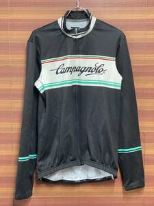 HR208 カンパニョーロ CAMPAGNOLO 長袖 サイクルジャージ 黒 L 裏起毛 ※擦れ